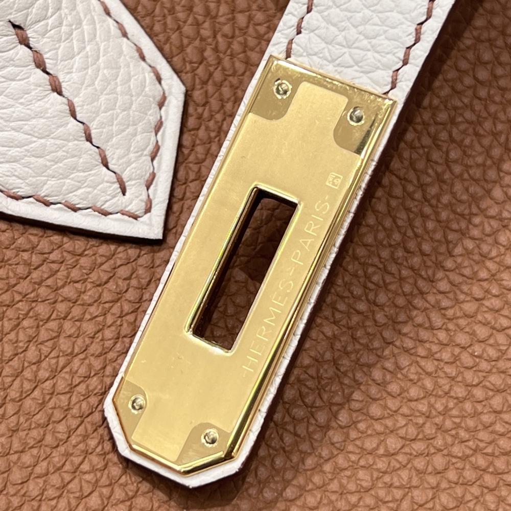 Hermès Birkin 30 Gold and Chalk Togo