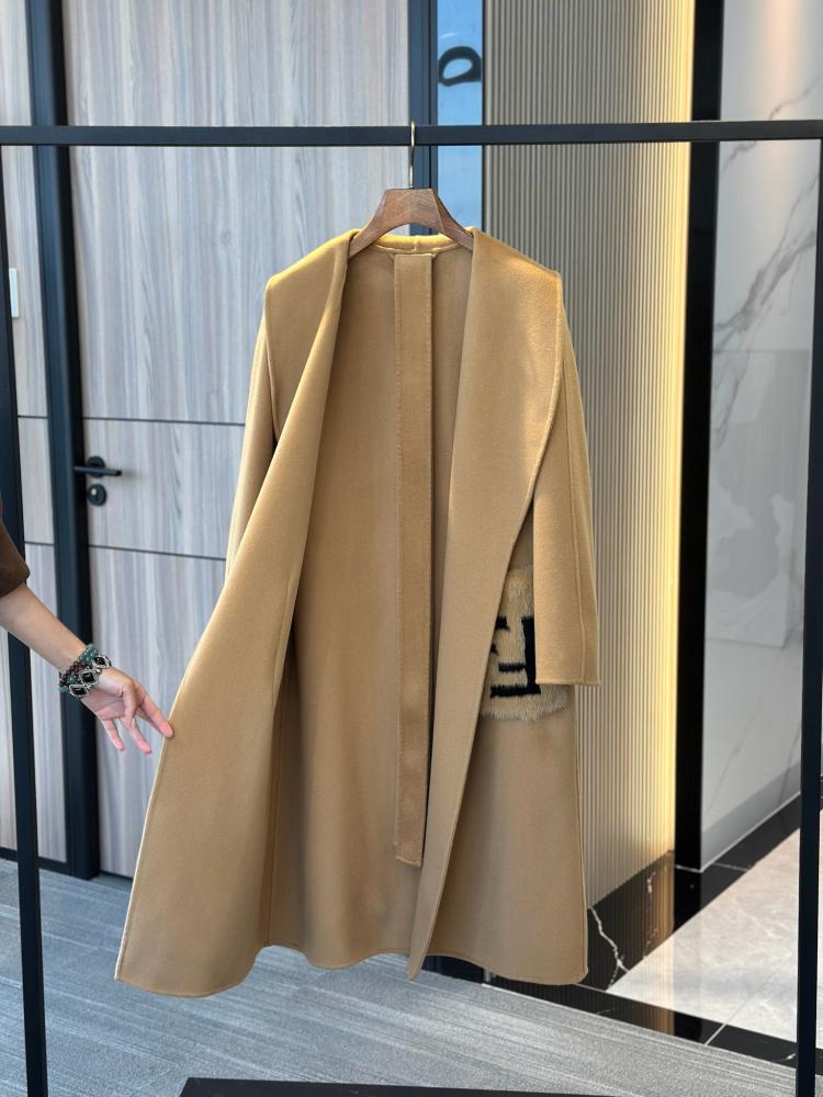 Fendi Belted Wool Coat – Fur Pocket