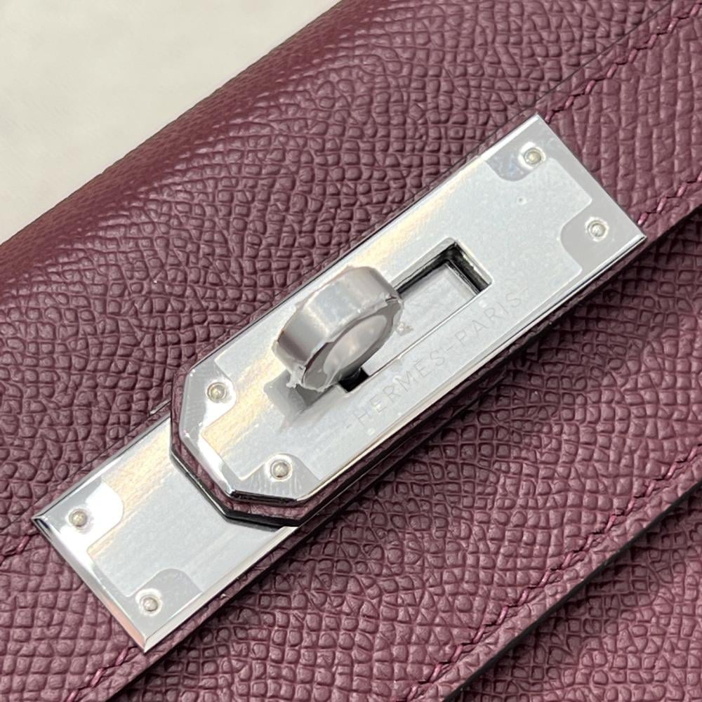 Hermès Kelly 25 Epsom Leather Horseshoe Stamp (HSS) Two-Tone Trench Coat with Palladium Hardware and Black (PHW)