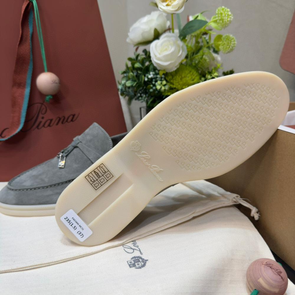 Loro Piana Yaz Büyüsü Yürüyüş Ayakkabısı - Flanel Gri - Glimmer of Luxury