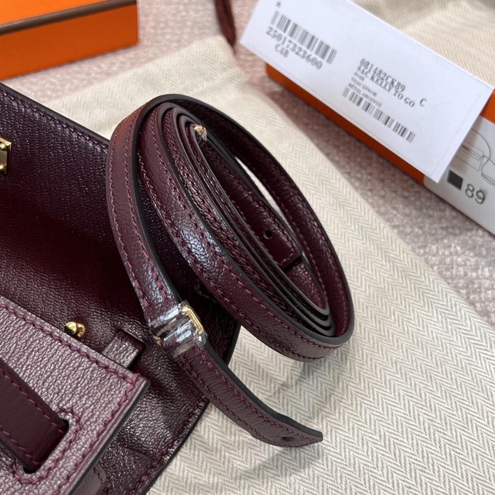 Hermès Kelly To Go Togo Leather 19cm Rogue Sellier 
