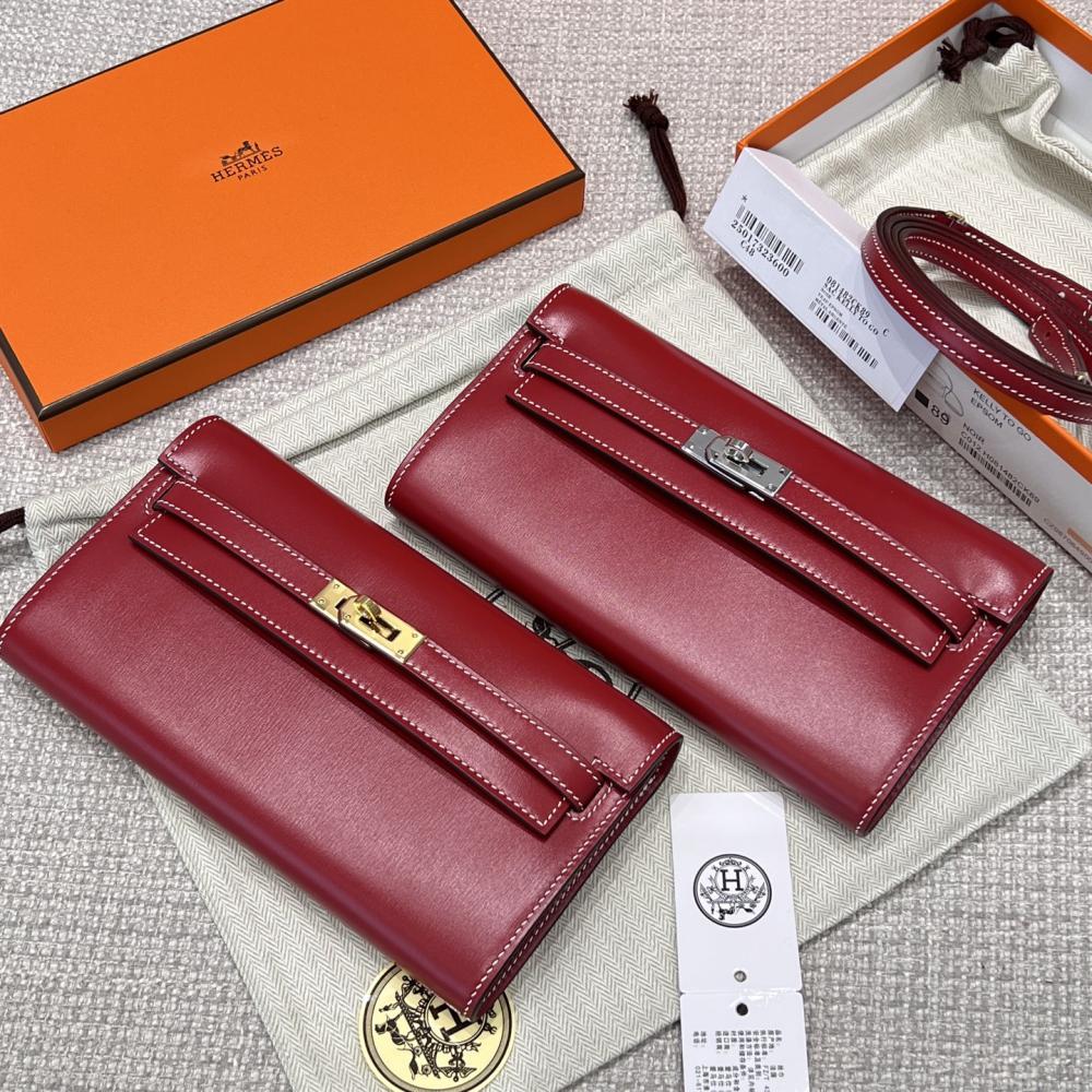 Hermès Kelly To Go Box Leather 19cm Red Helmet 