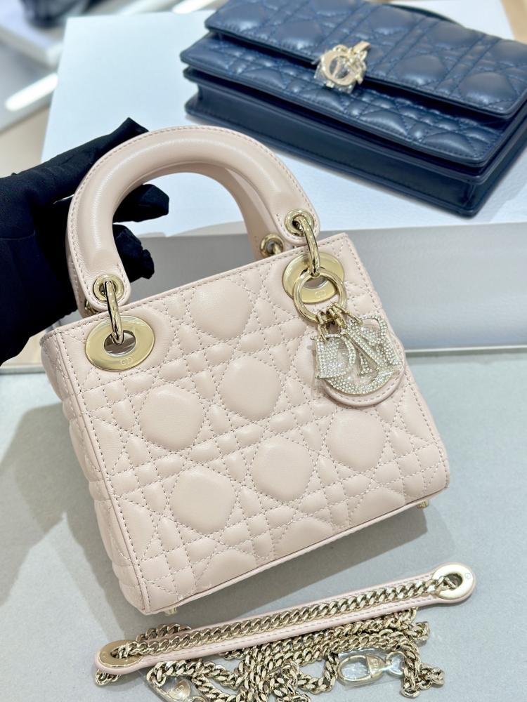 Dior Lady Mini Patent Leather Claret Red Bag 