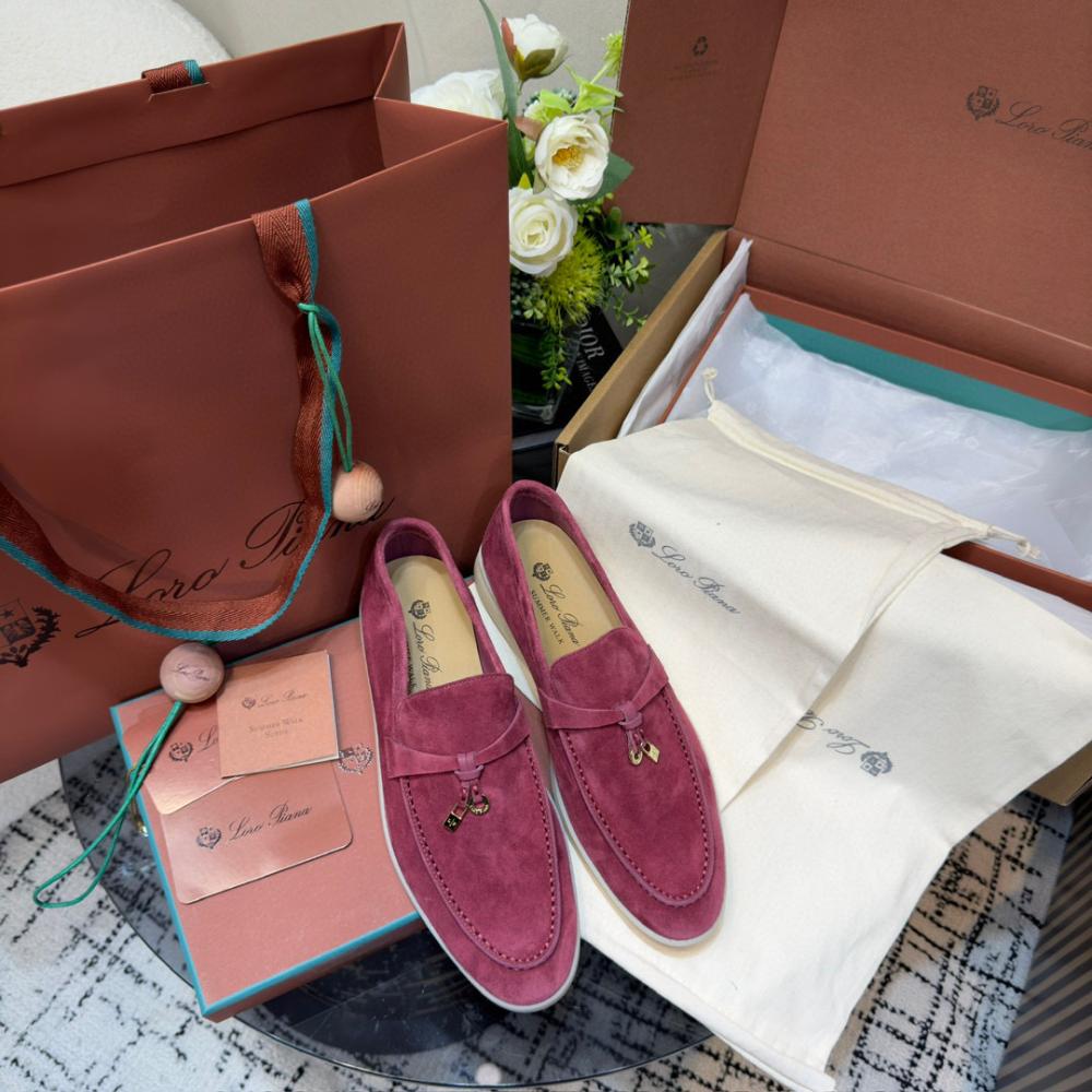 Loro Piana Yaz Büyüsü Yürüyüş Ayakkabısı - Azuki Fasulyesi - Glimmer of Luxury