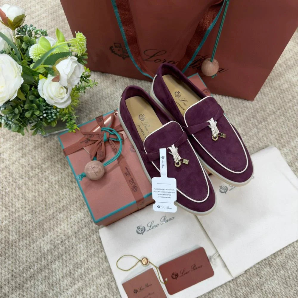 Loro Piana Yaz Büyüsü Yürüyüş Ayakkabısı - Azuki Fasulyesi - Glimmer of Luxury