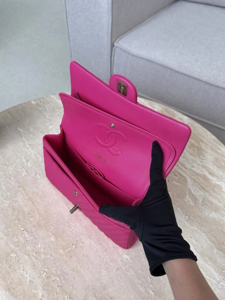 Chanel Flap Medium Size Bag Caviar Leather Authentic Quality 2024 Gray