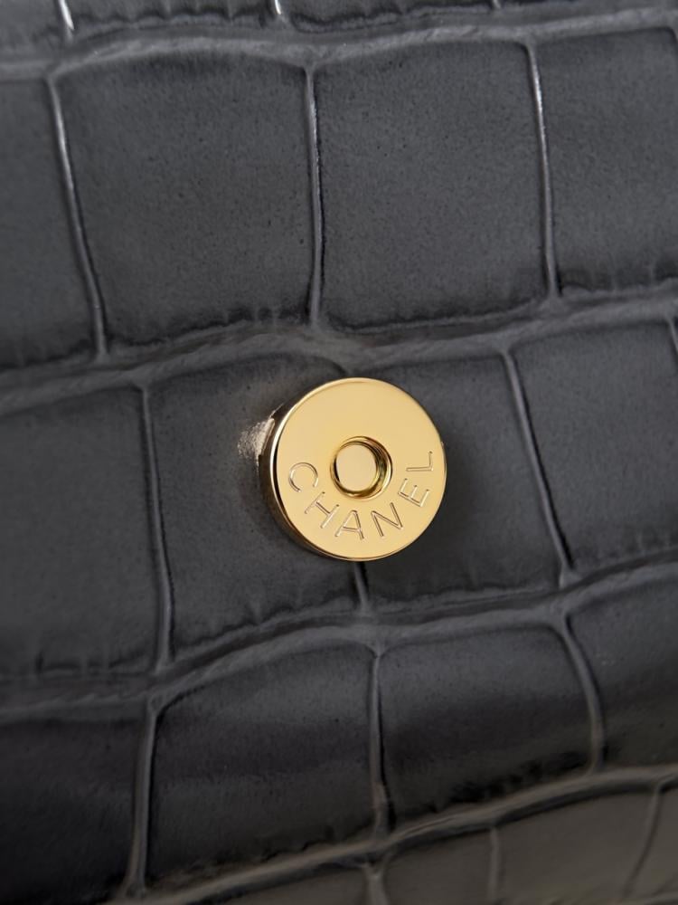 Chanel Zincirli Clutch Crocodile