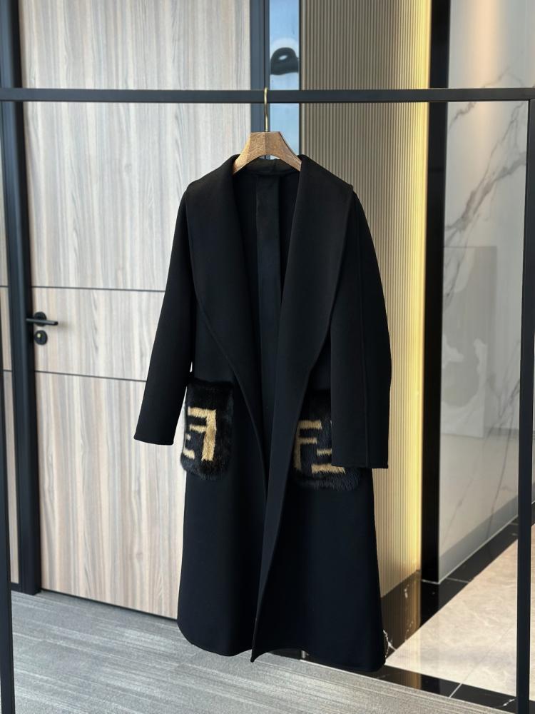 Fendi Belted Wool Coat – Fur Pocket