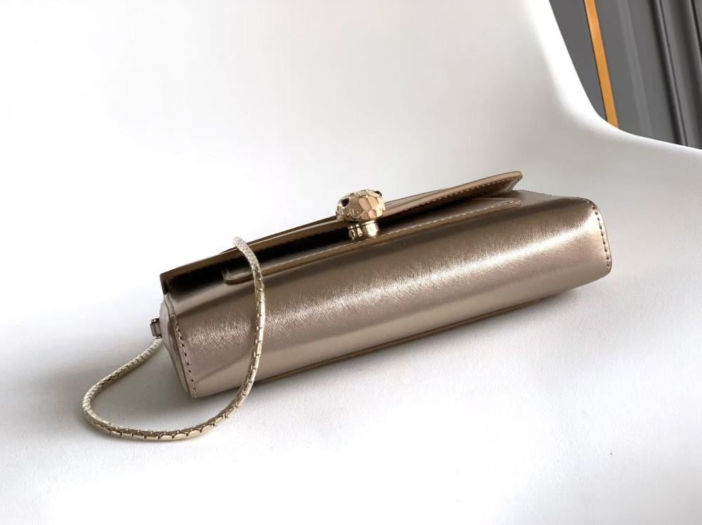 Bvlgari Serpenti Forever Shiny Leather Mini Bag – Gold 