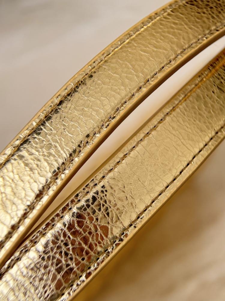 Chanel 26P Gold Quilted Leather Shoulder Bag – Double Straps