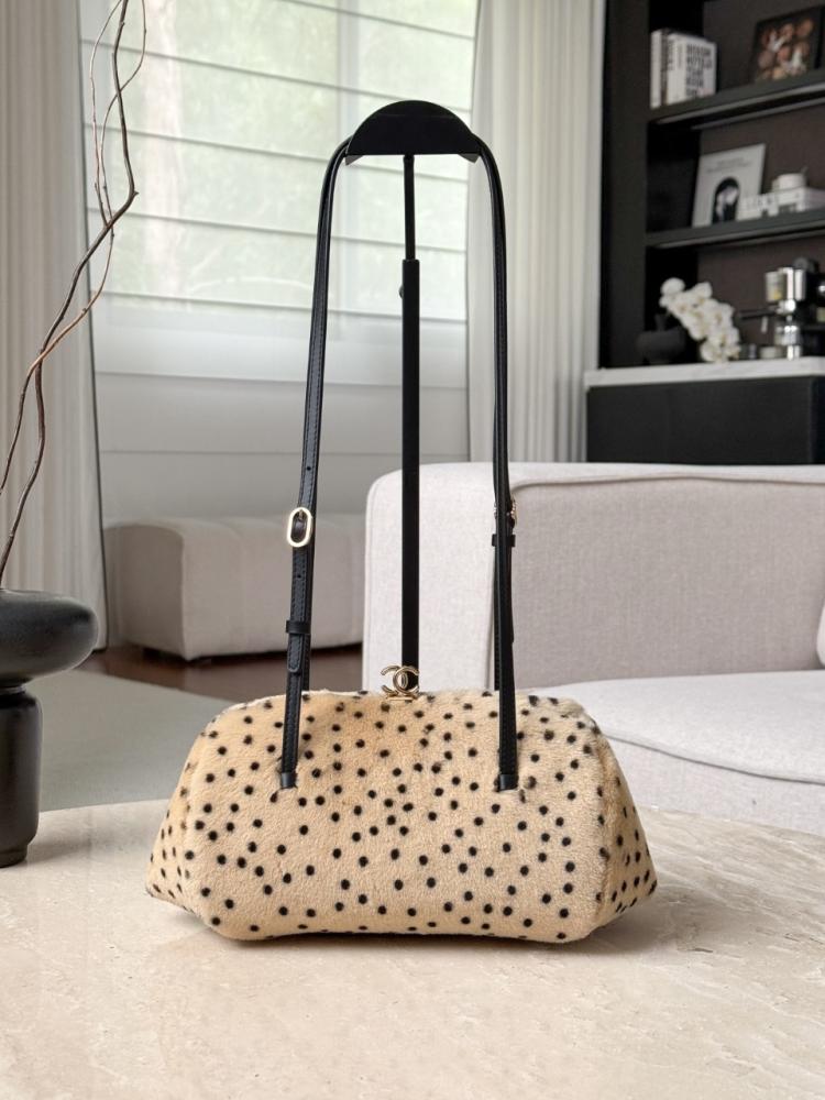 Chanel Leopard Print Leather Clutch with Strap