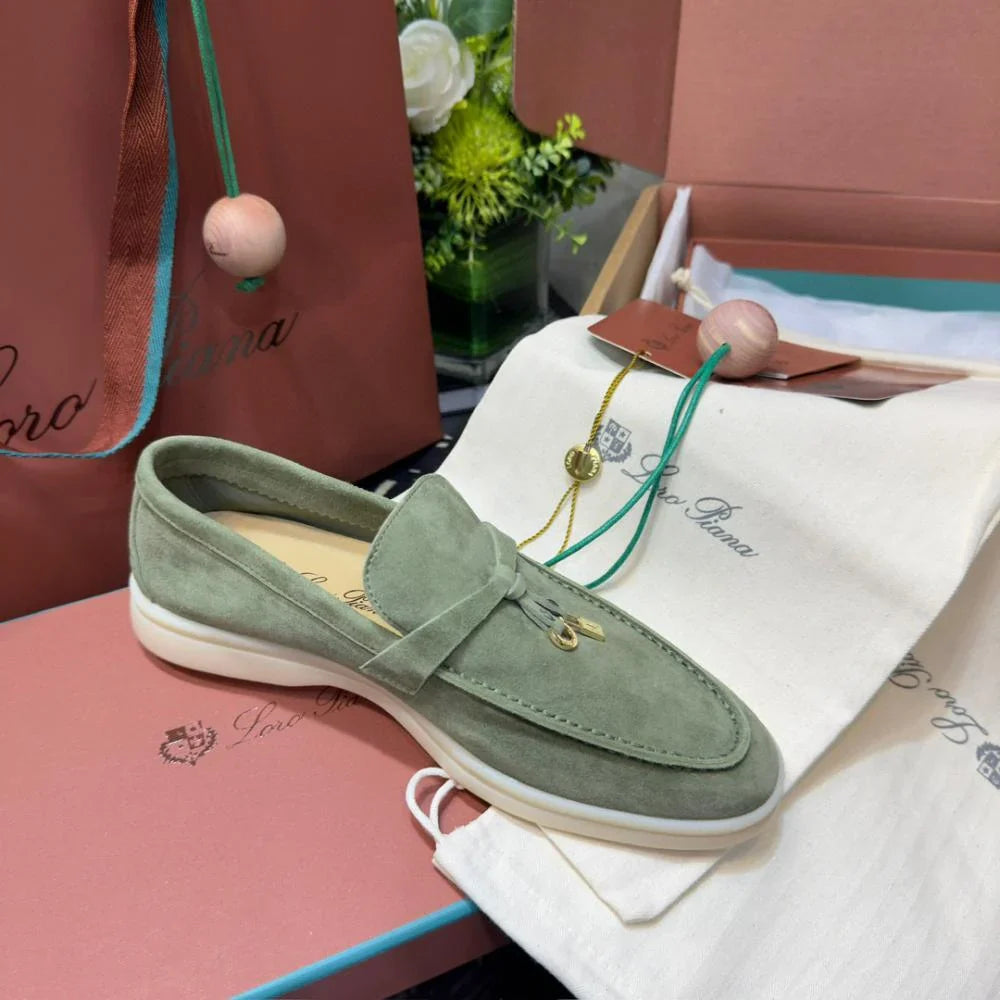 Loro Piana Yaz Büyüsü Yürüyüş Ayakkabısı - Yeşil Çay - Glimmer of Luxury