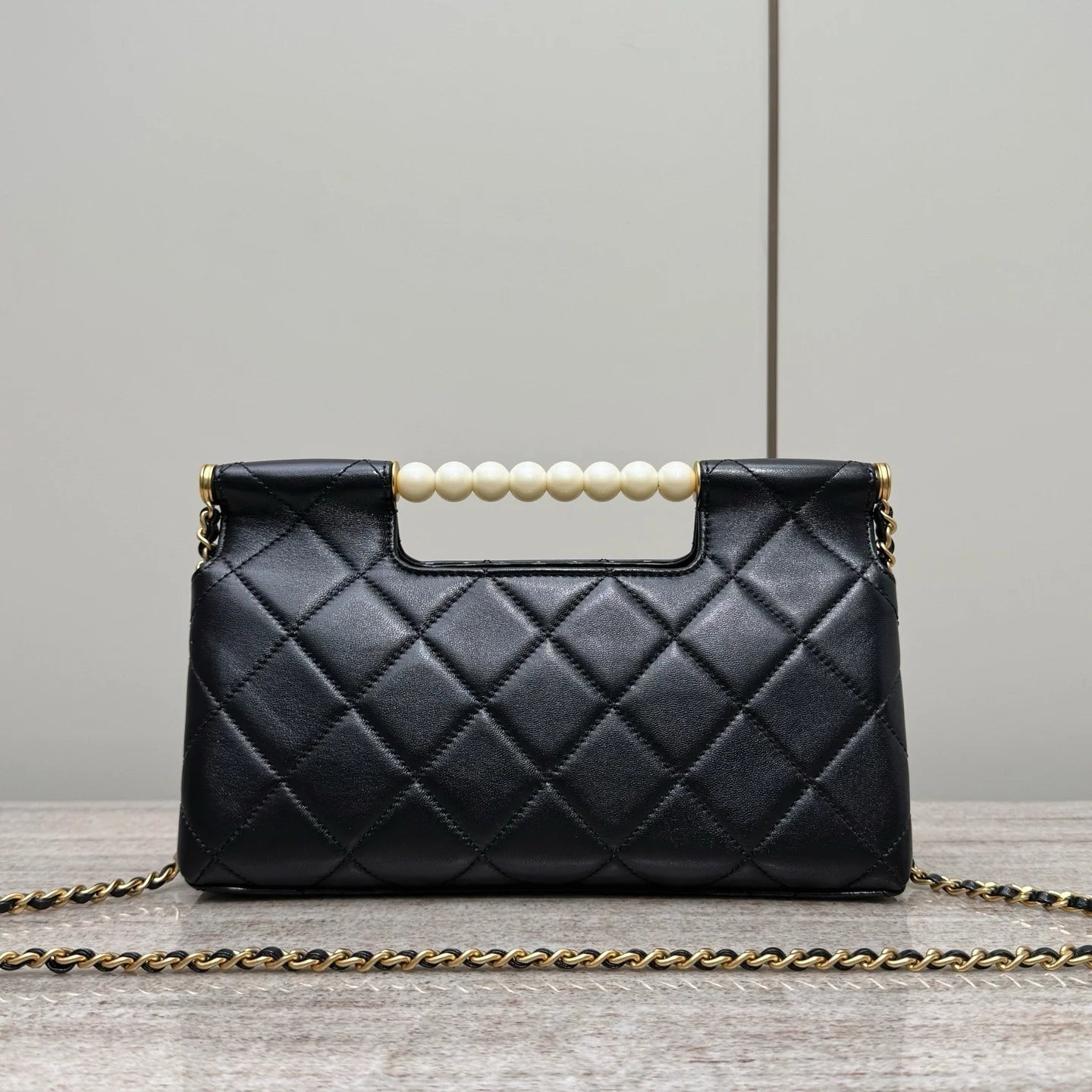 Erken İlkbahar Öğle Yemeği Kutusu Çantası Siyah Altın Donanım - Glimmer of Luxury