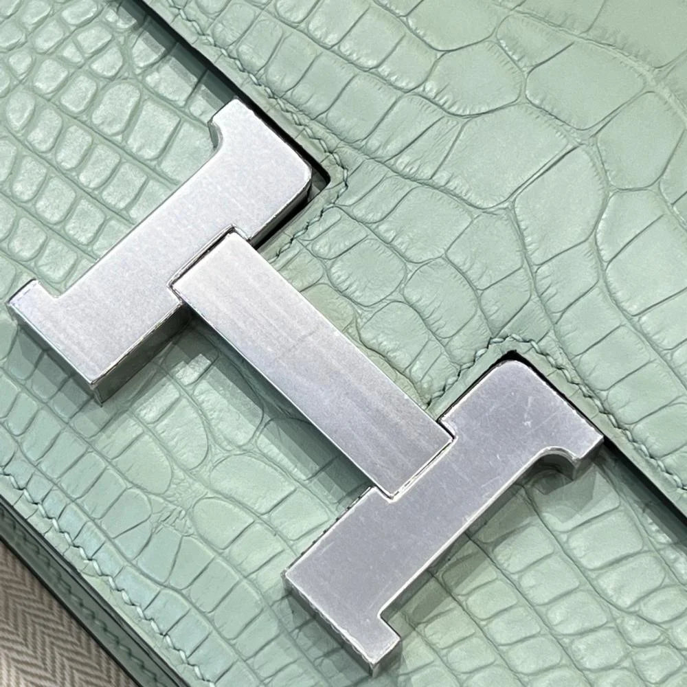 Hermes Constance 18 Green Fizz Crocodille