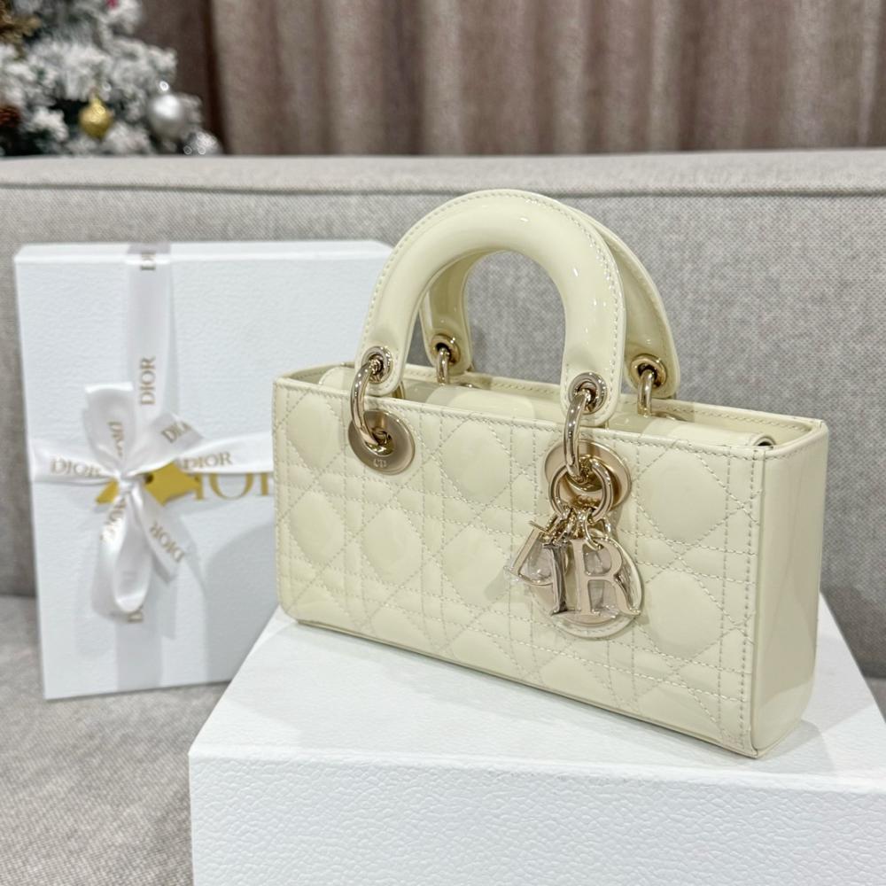 Christian Dior Lady D-Joy Silver Satin Bag