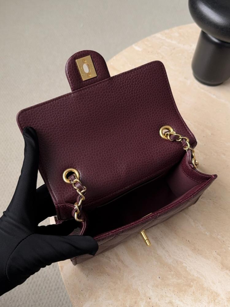 Chanel 26C Mini Classic Flap Bag – Burgundy Caviar Leather