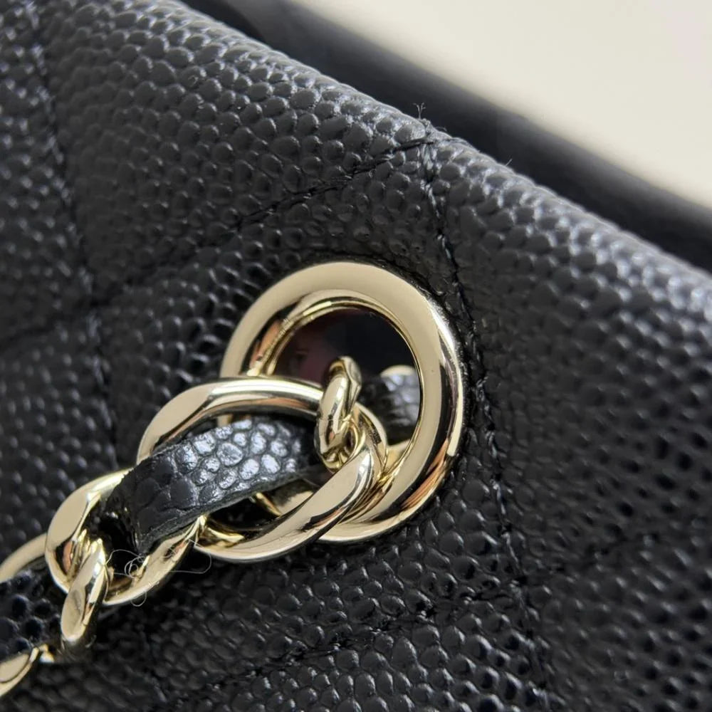 Chanel 25C Mini Zincirli Clutch Siyah Havyar LGHW - Glimmer of Luxury