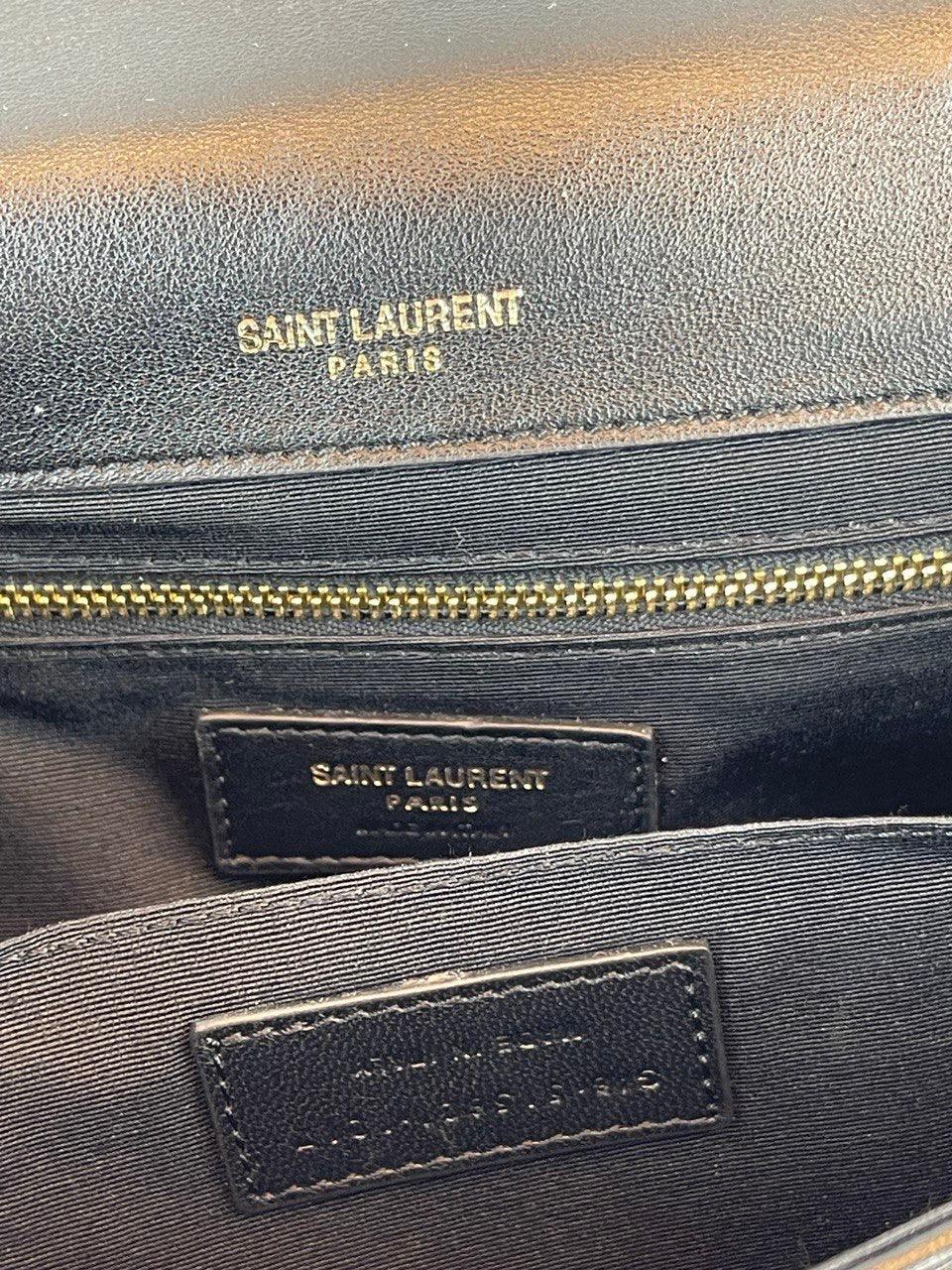 SAINT LAURENT
Kuzu Derisi Süet Patchwork Monogram Orta Jamie Yeşili - Glimmer of Luxury