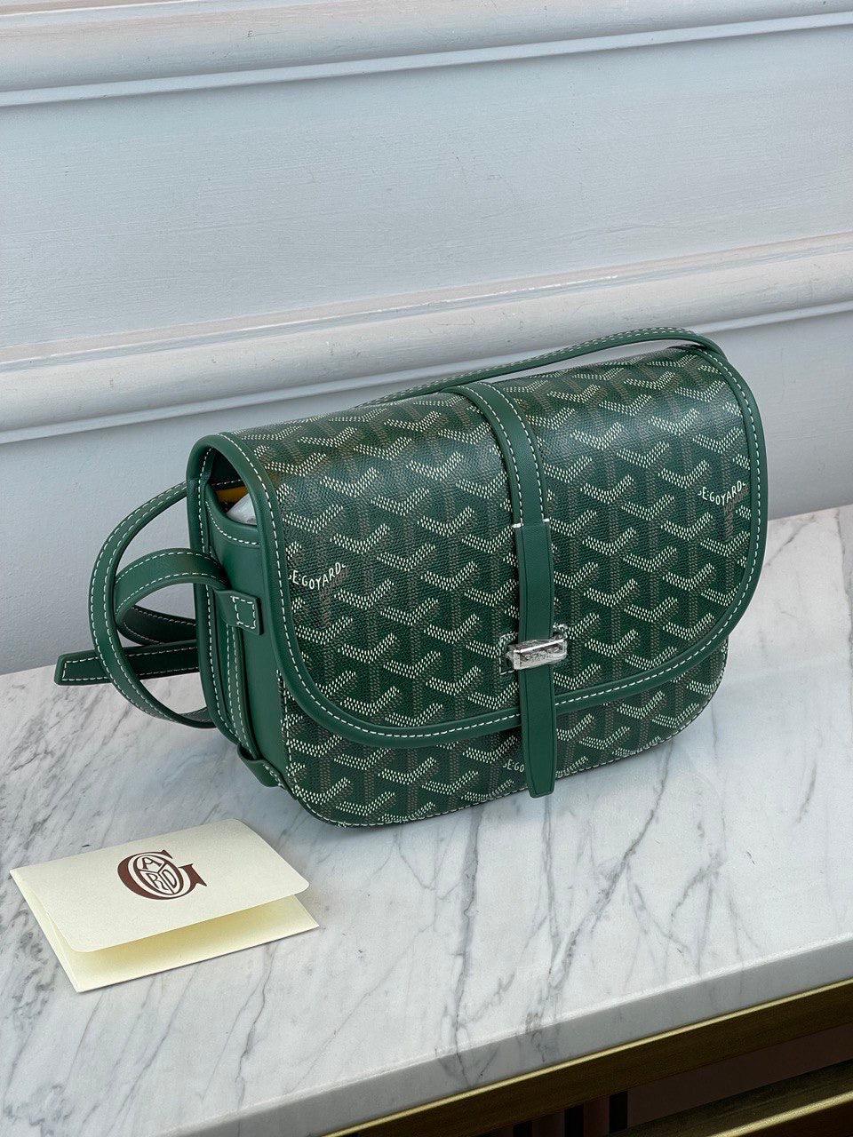 Goyardine Belvedere II PM Messenger Çanta Yeşil - Glimmer of Luxury