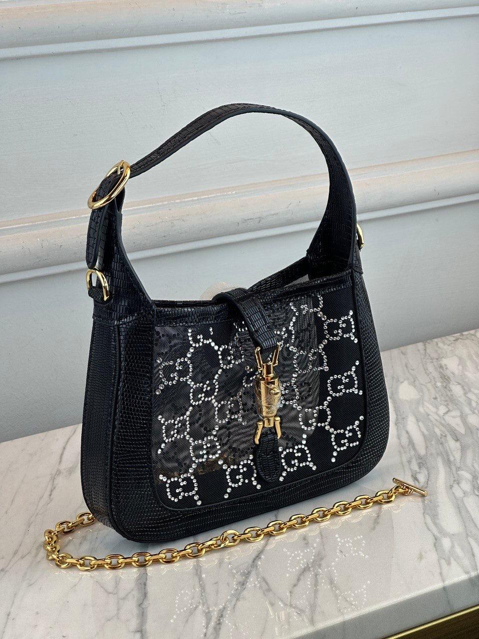 Gucci Jackie 1961 Kristal GG Kertenkele Mini Çanta - Glimmer of Luxury