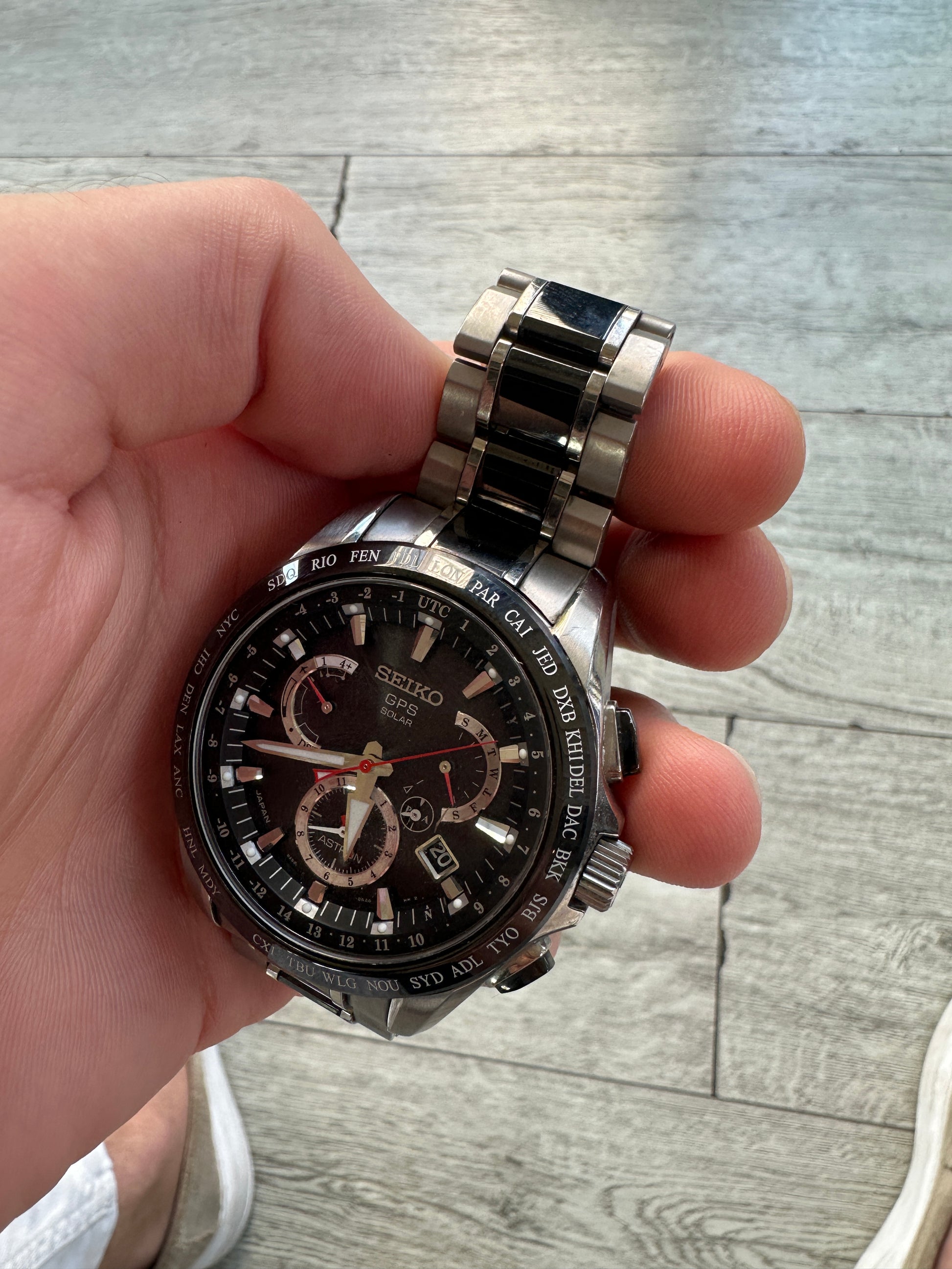 Seiko GPS Astron Solar Titanium Wristwatch