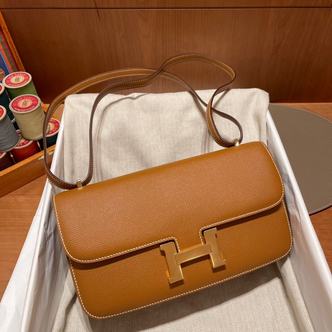 Hermès Constance Elan Gold Epsom Deri Çanta - Glimmer of Luxury