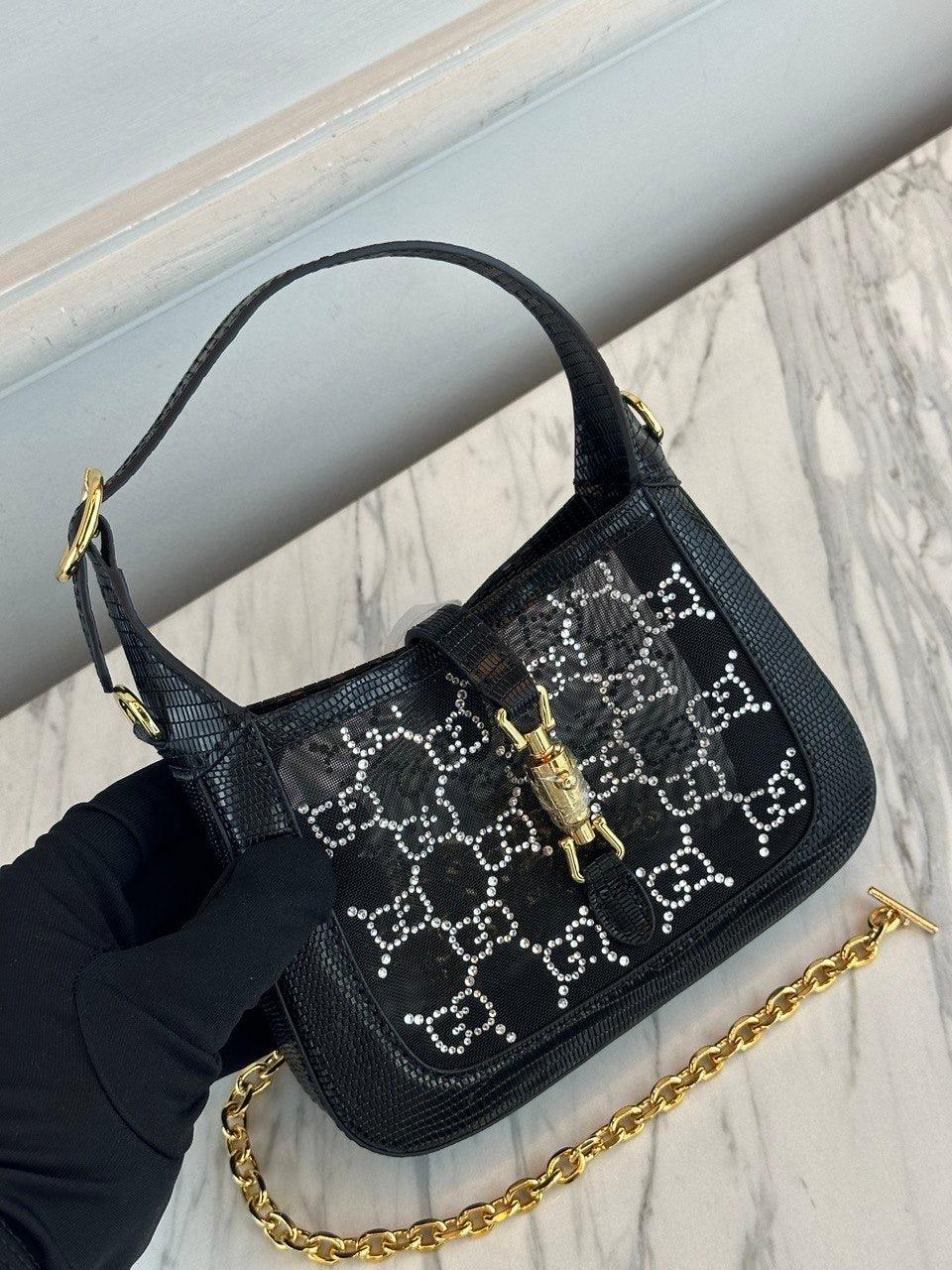 Gucci Jackie 1961 Kristal GG Kertenkele Mini Çanta - Glimmer of Luxury