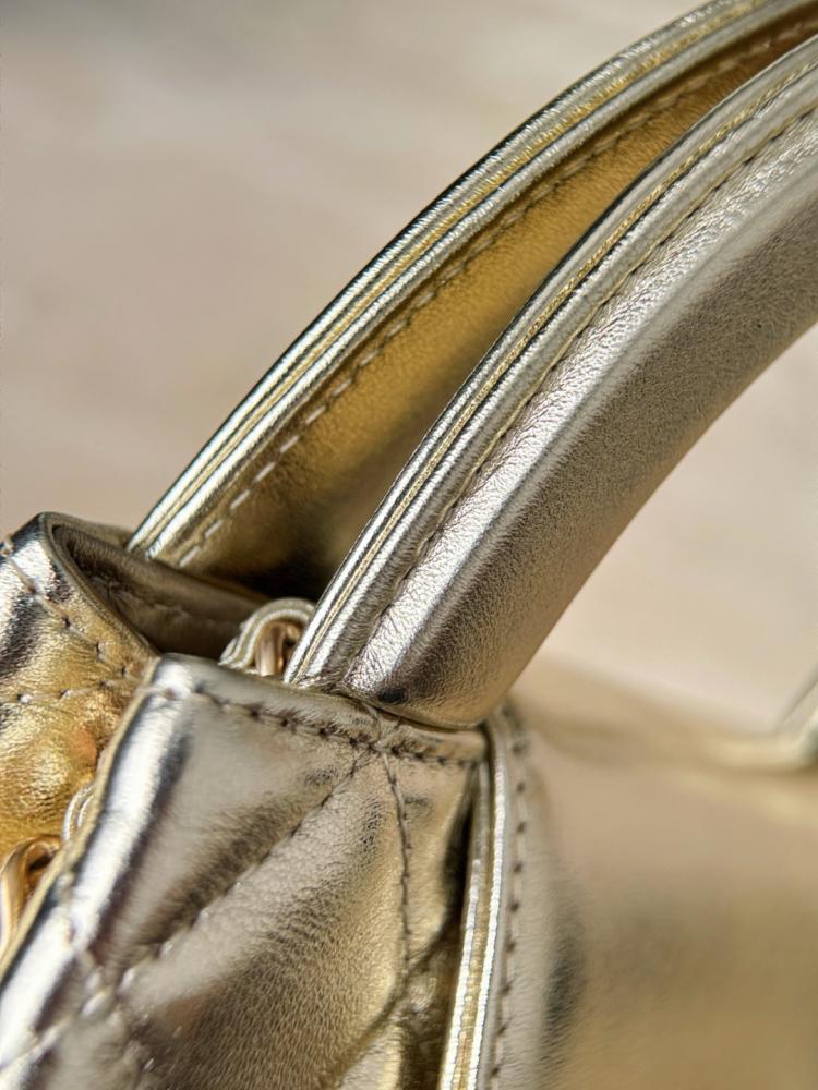 Chanel Kelly Shopping Bag Shiny Calfskin Leather and Gold Hardware Gold Tone