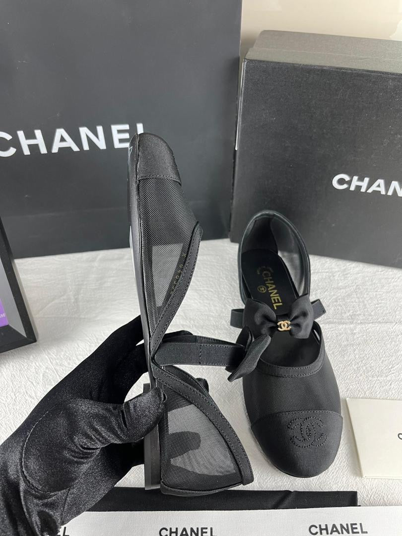 Chanel 25/26 FW Kumaş bale ayakkabıları