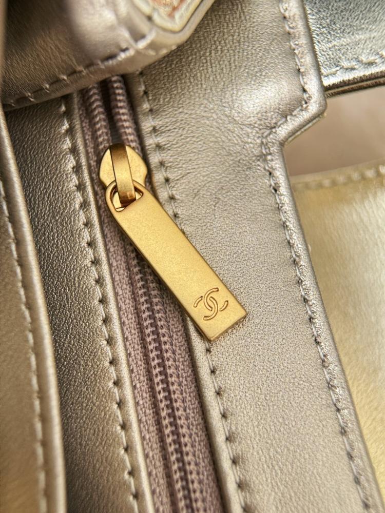 Chanel Kelly Shopping Bag Shiny Calfskin Leather and Gold Hardware Gold Tone