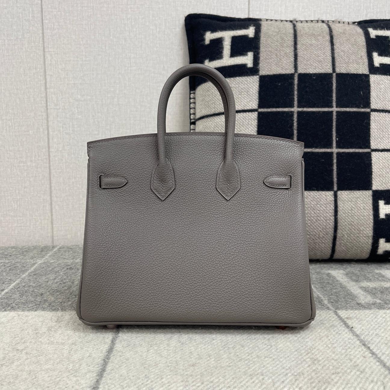 Hermès Birkin 25 Togo Deri Asfalt Gri Gül Altın Donanımlı (RGHW) - Glimmer of Luxury