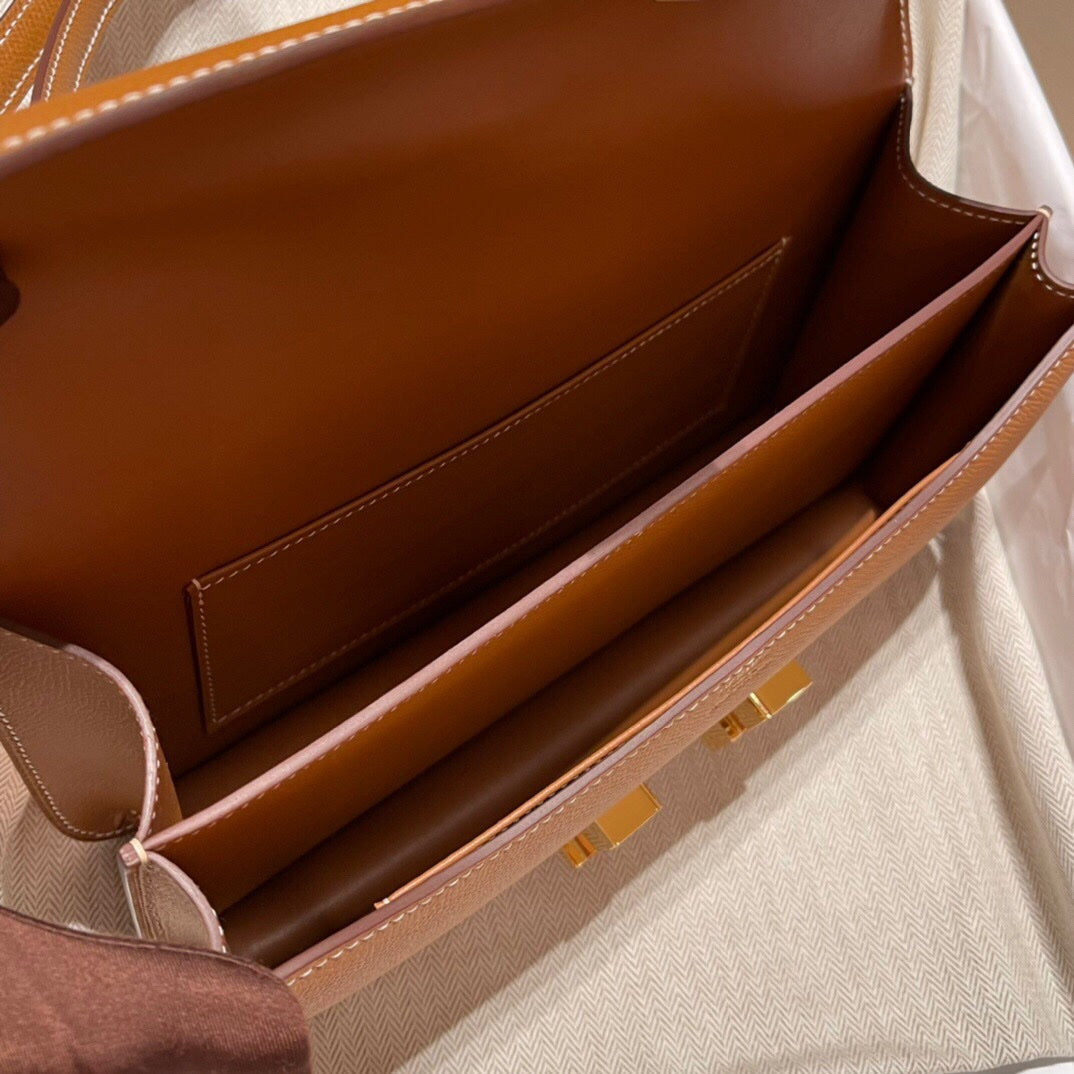 Hermès Constance Elan Gold Epsom Deri Çanta - Glimmer of Luxury