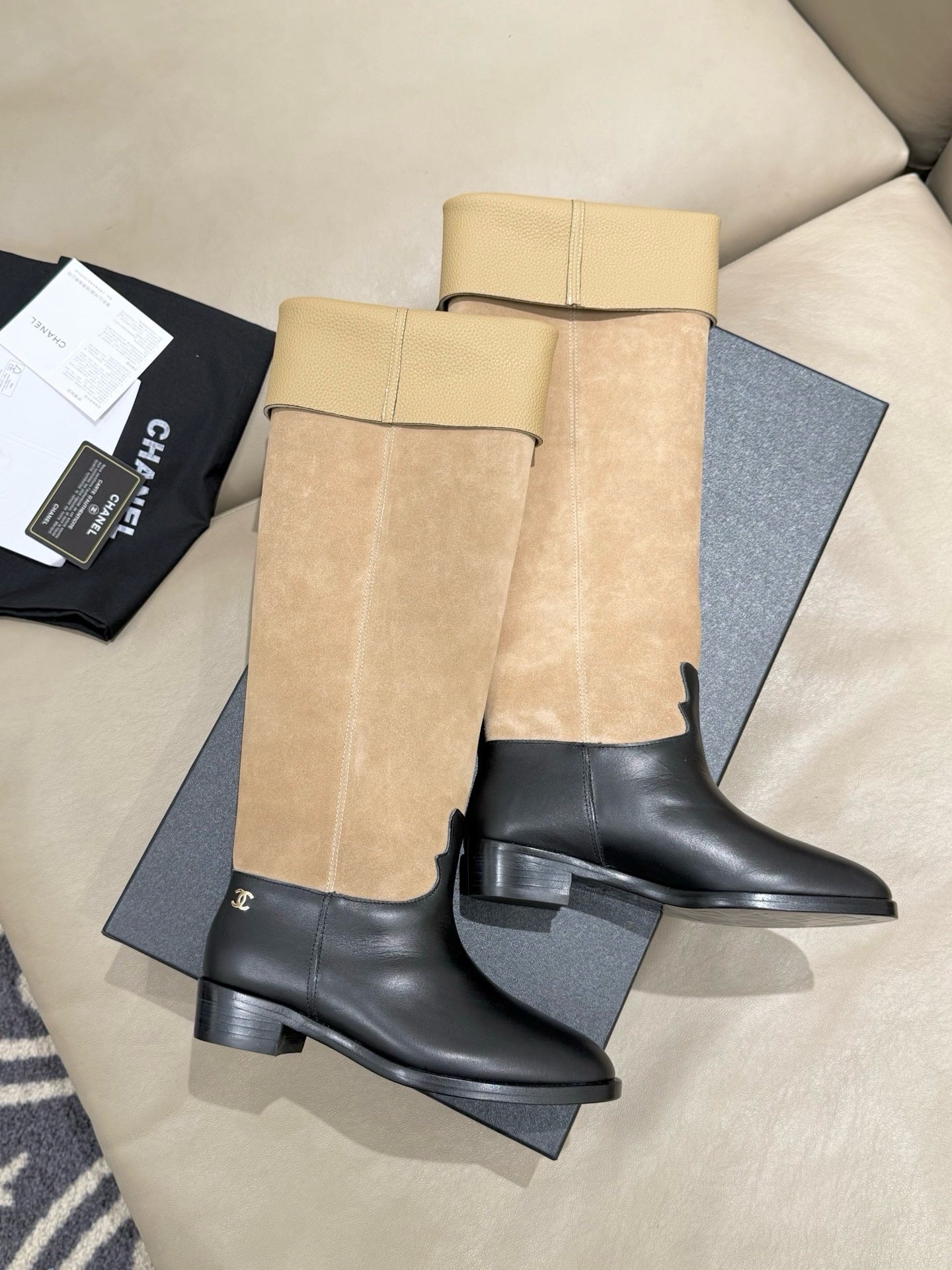 Chanel 2025/26 Suede and Calfskin Tall Boots