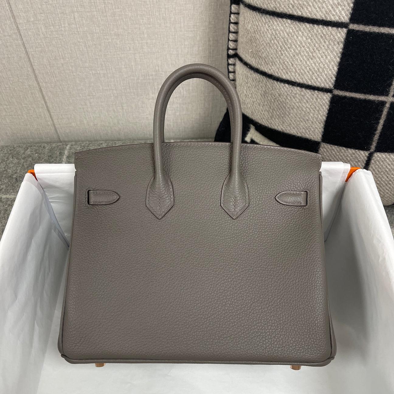 Hermès Birkin 25 Togo Deri Asfalt Gri Gül Altın Donanımlı (RGHW) - Glimmer of Luxury