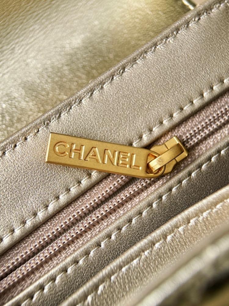 Chanel Kelly Shopping Bag Shiny Calfskin Leather and Gold Hardware Gold Tone