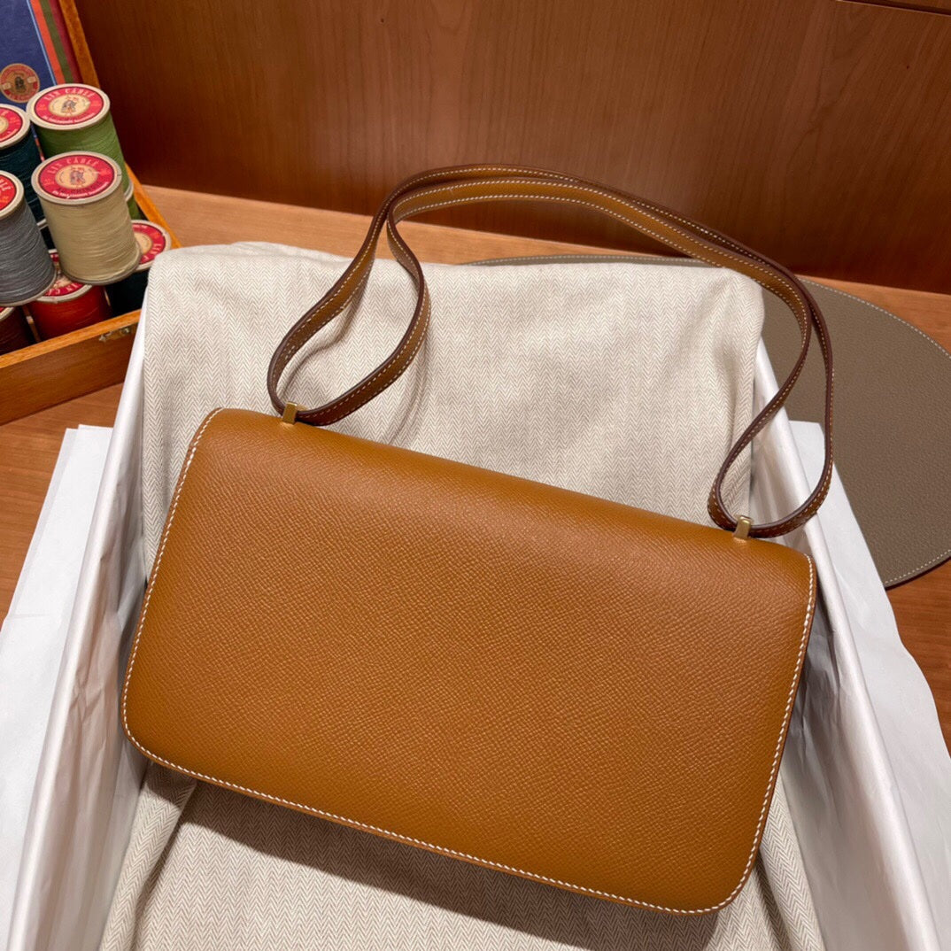 Hermès Constance Elan Gold Epsom Deri Çanta - Glimmer of Luxury