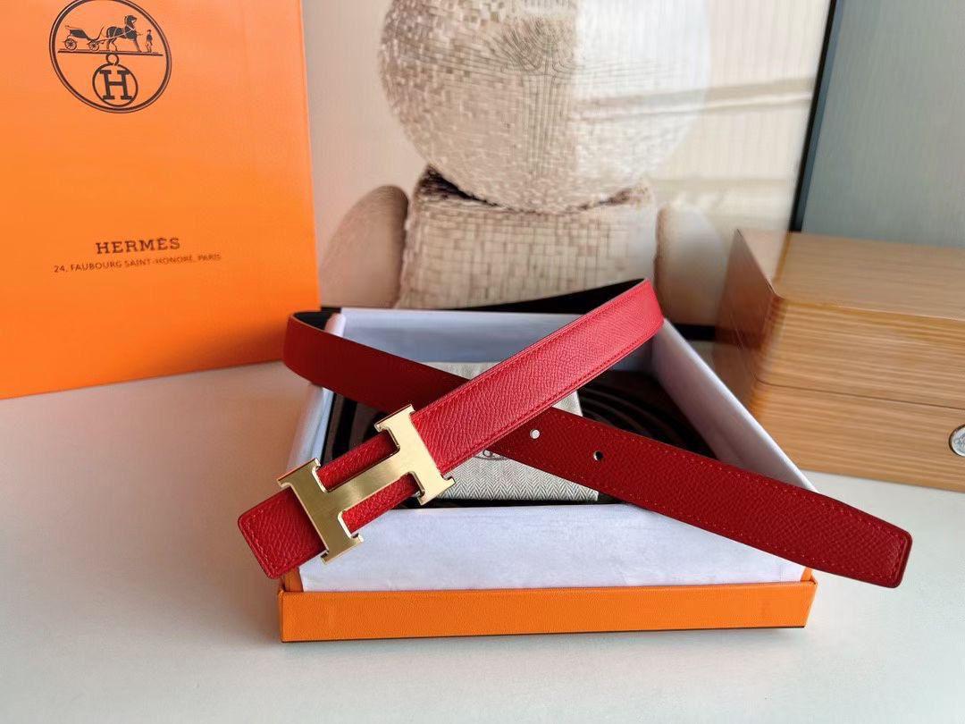 Hermes Çift Taraflı H Logolu İnce Kemer - Glimmer of Luxury