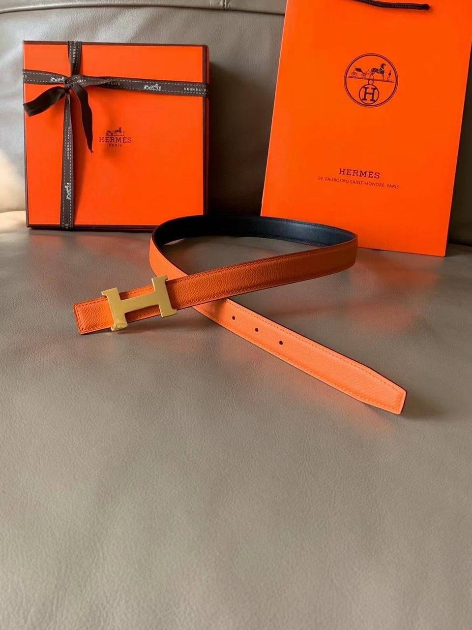 Hermes Çift Taraflı H Logolu İnce Kemer - Glimmer of Luxury