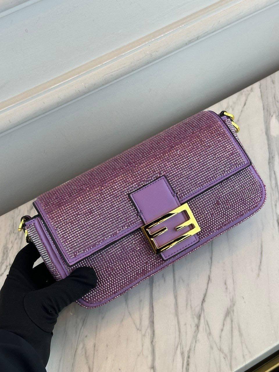 Lila Boncuklu Fendi Baget Re-Edition Çanta - Glimmer of Luxury