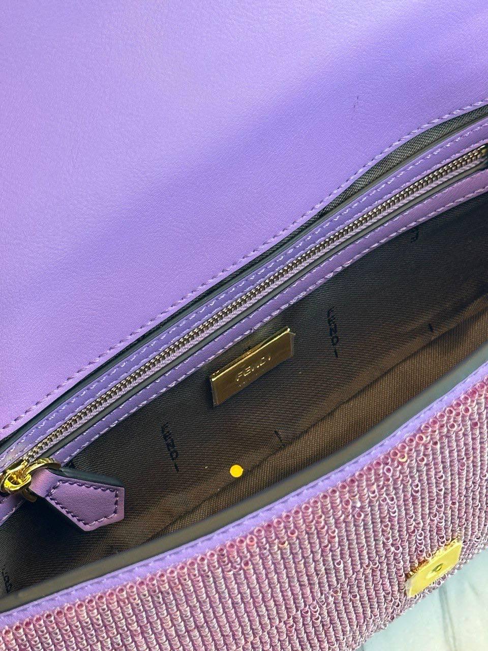 Lila Boncuklu Fendi Baget Re-Edition Çanta - Glimmer of Luxury