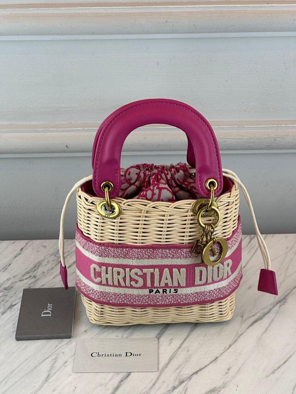 Dior Çantalar Doğal Hasır ve Tuval Dior Eğik Jakar - Glimmer of Luxury