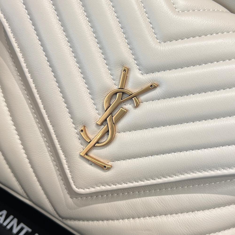 Saint Laurent Joe Quilted Logo Record Backpack Beige