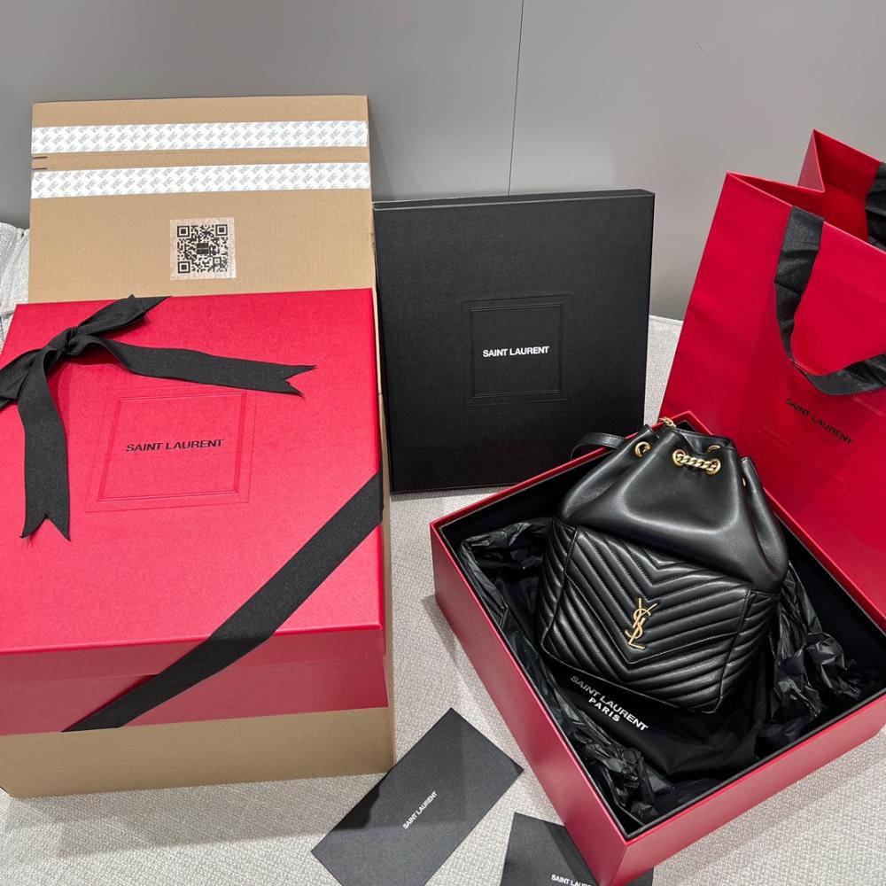 Saint Laurent Joe Quilted Logo Record Backpack Black