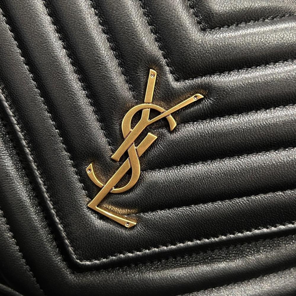 Saint Laurent Joe Quilted Logo Record Backpack Black