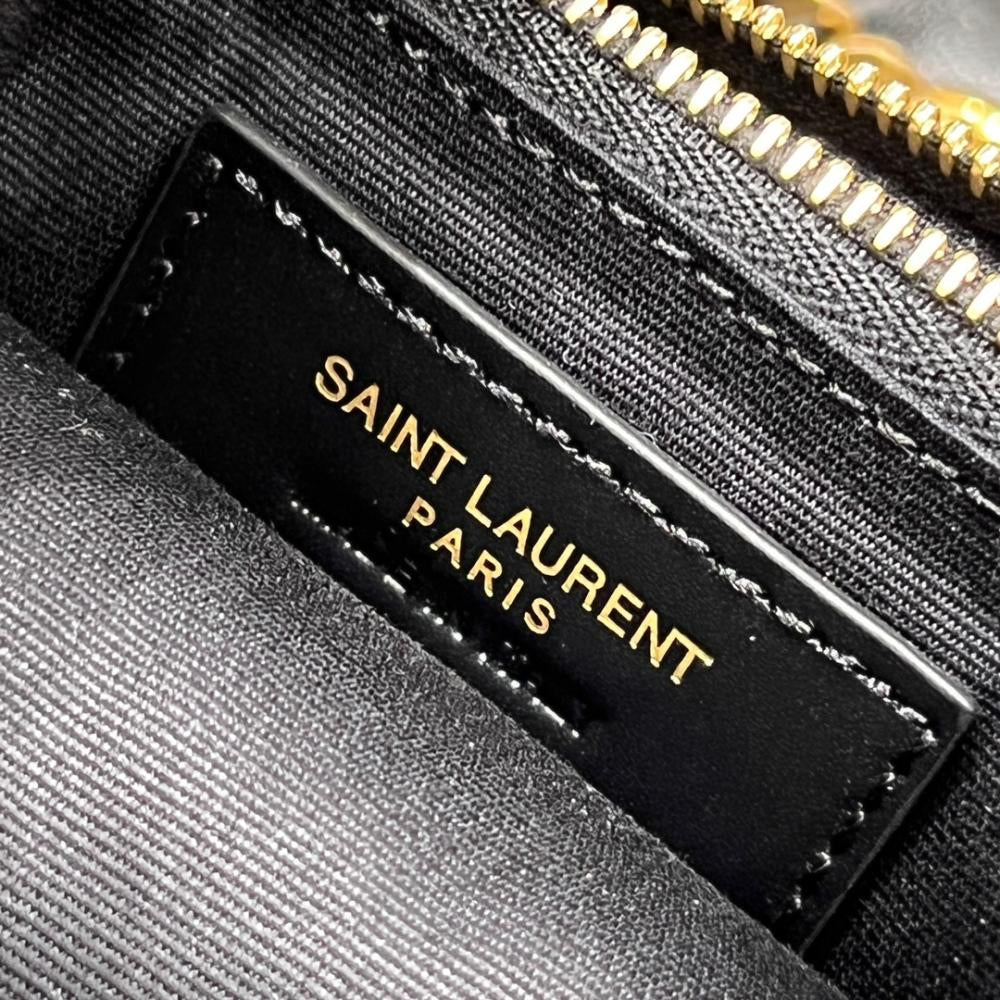 Saint Laurent Joe Quilted Logo Record Backpack Black