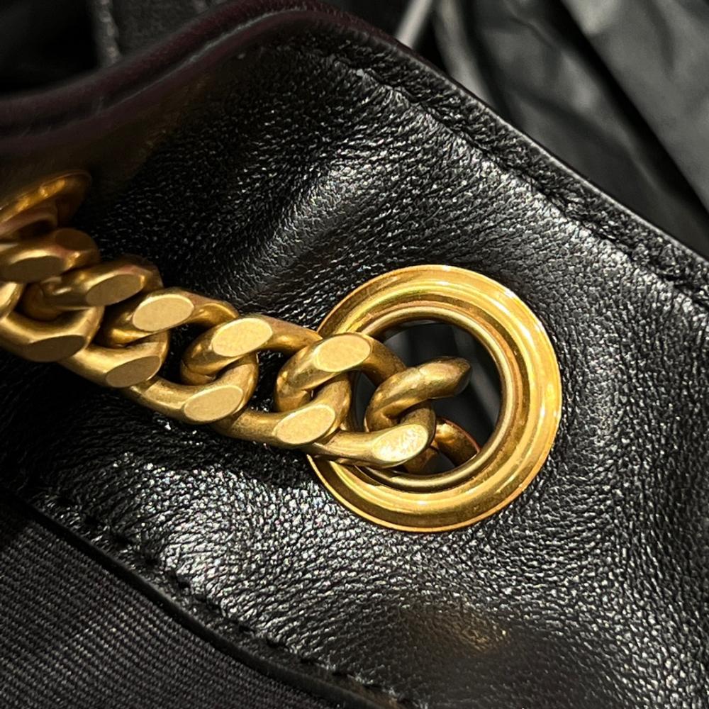 Saint Laurent Joe Kapitone Logolu Plak Sırt Çantası Siyah