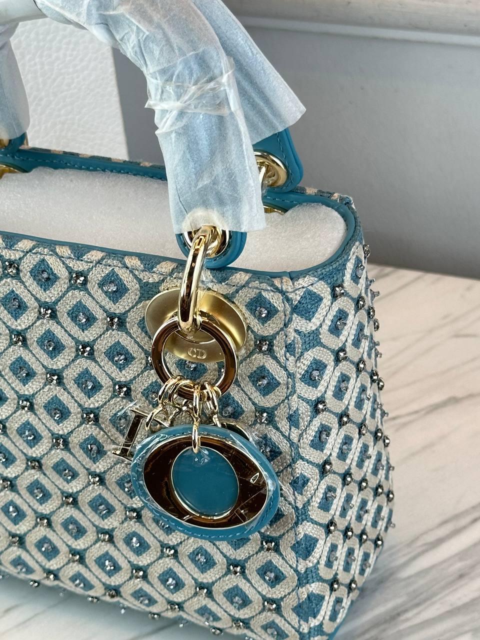 Christian Dior Lady Çanta Mavi Taş Desenli - Glimmer of Luxury