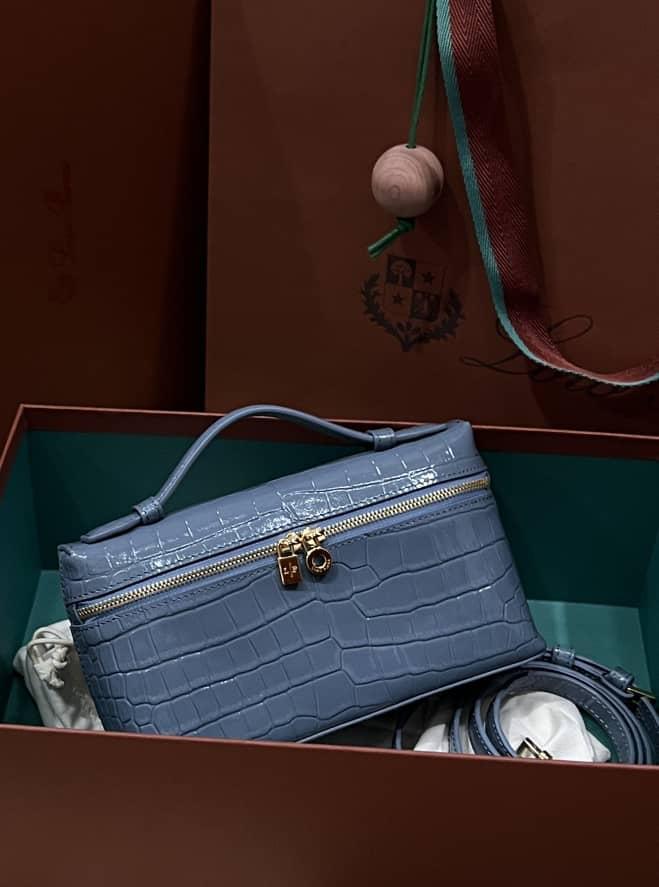 Loro Piana Ekstra Cep 19 Timsah Derisi Çanta - Glimmer of Luxury