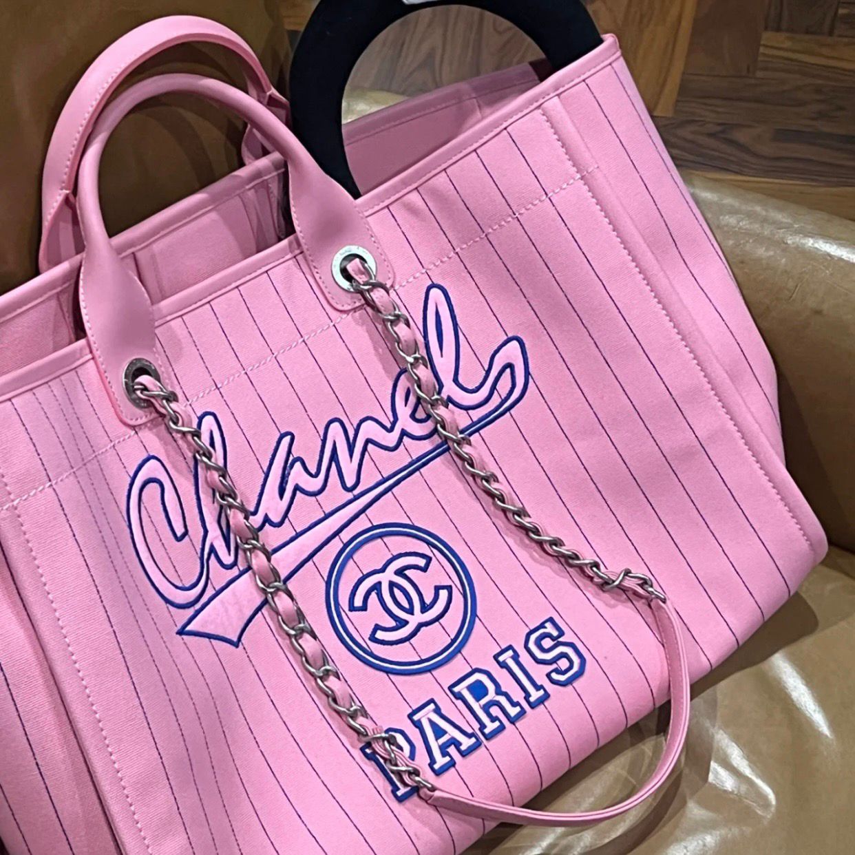 Chanel 23P Large Deauville Tote Shopping Bag