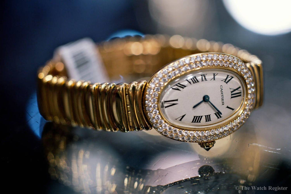 Cartier Baignoire Saat Altın Pırlanta Kasa